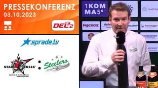 03.10.2023 - Pressekonferenz - Starbulls Rosenheim vs. Bietigheim Steelers