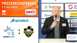 17.03.2023 - Pressekonferenz - Dresdner Eislöwen vs. Krefeld Pinguine