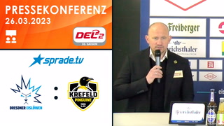 26.03.2023 - Pressekonferenz - Dresdner Eislöwen vs. Krefeld Pinguine