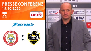 15.10.2023 - Pressekonferenz - EV Landshut vs. Krefeld Pinguine