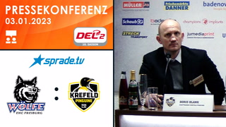 03.01.2023 - Pressekonferenz - EHC Freiburg vs. Krefeld Pinguine